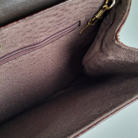 Vintage CORET Croc-Embossed Leather Shoulder Bag I Brown I Made in Canada - Picture 11 of 11